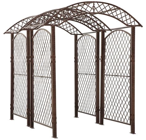 Costway 6.6 FT Tall Metal Garden Arbor with 2 